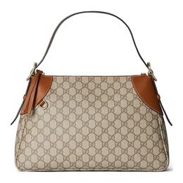 Gucci Сумка через плечо среднего размера из кожи с покрытием из ткани 815217-fad6l-9758