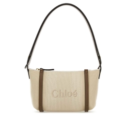 Chloe Sand Canvas Carry Shoulder Bag ch25up566o65 23n
