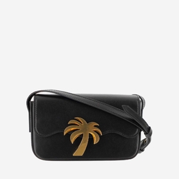 Palm Angels Black Leather Palm Beach Bridge Crossbody Bag pwnq012f23lea001_1076