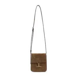 Tom Ford-Brown Calf Leather Shoulder Bag-Donna 53201194910036