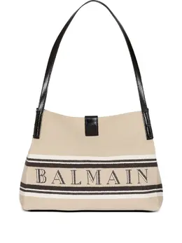 Balmain-Release Small Canvas And Leather Tote-Donna 53206409150804