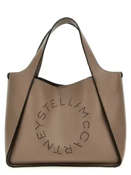 Stella McCartney-Logo Stella Tote Beige-Donna 53206481797460