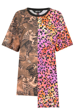 Just Cavalli: Розовая футболка 