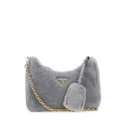 Prada Light Grey Shearling Shoulder Bag 1bc204vzoo2ec9 f0591