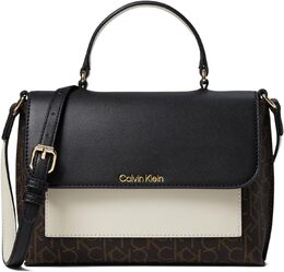 Сумка через плечо Calvin Klein Odette Signature, Brown/Khaki/Black/White b0ftbsfhqj | brown/khaki/black/white