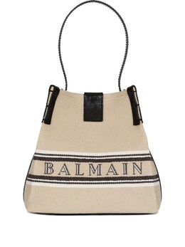 Balmain Release Canvas And Leather Bucket Bag gn1ca032tjbrgxi