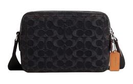 Charter Нежная Кожа Теленка Плечевая Сумка Через Плечо Средний Размер Мужская Черная Coach cs254-drj