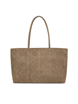 Сумка-шоппер Calvin Klein Emblem Aop Embossed Suede Tote LV04F3334G Beige 8,72122e+12