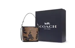 Coach Городская кожаная сумка-ведро Маленькая женская наплечная сумка Бежевая cy651-svxb4