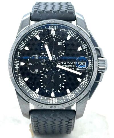Pre-owned Chopard Mille Miglia Gt Xl Chrono Chronograph Tachymeter Black Carbon Fiber Dial Mens Watch 168459-3022 168459/3022 (black, arb28928)