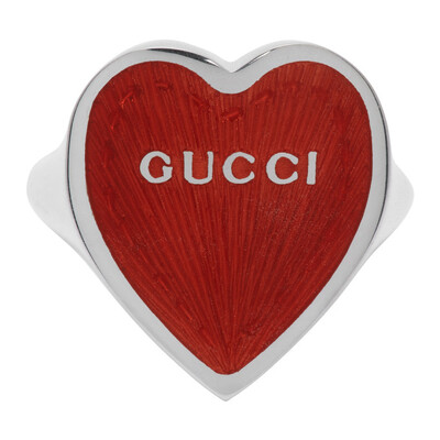 gucci silver heart ring
