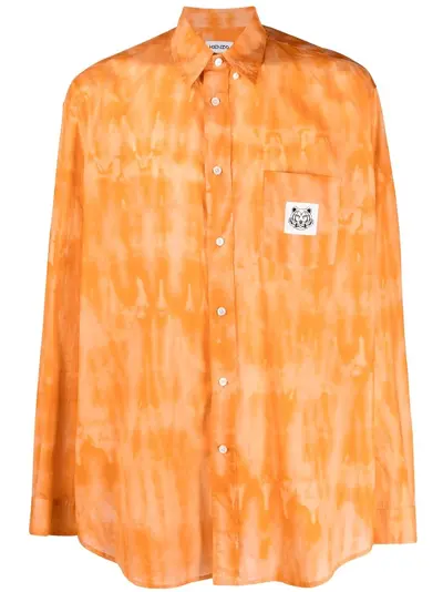 Kenzo tiger patch tie-dye shirt - Orange FC55CH4259I9 (LPUS5953887 