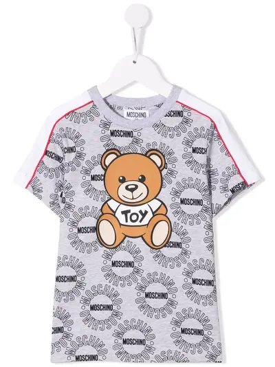Infant Rally Indica Moschino Kids Teddy Bear monogram-print T-shirt - Grey HUM03NLBB87  (LPCH4108655) - acheter sur LePodium Suisse