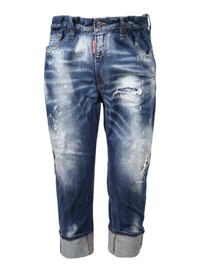Dsquared2 Cropped Distressed-effect Jeans 152387757 (blue 